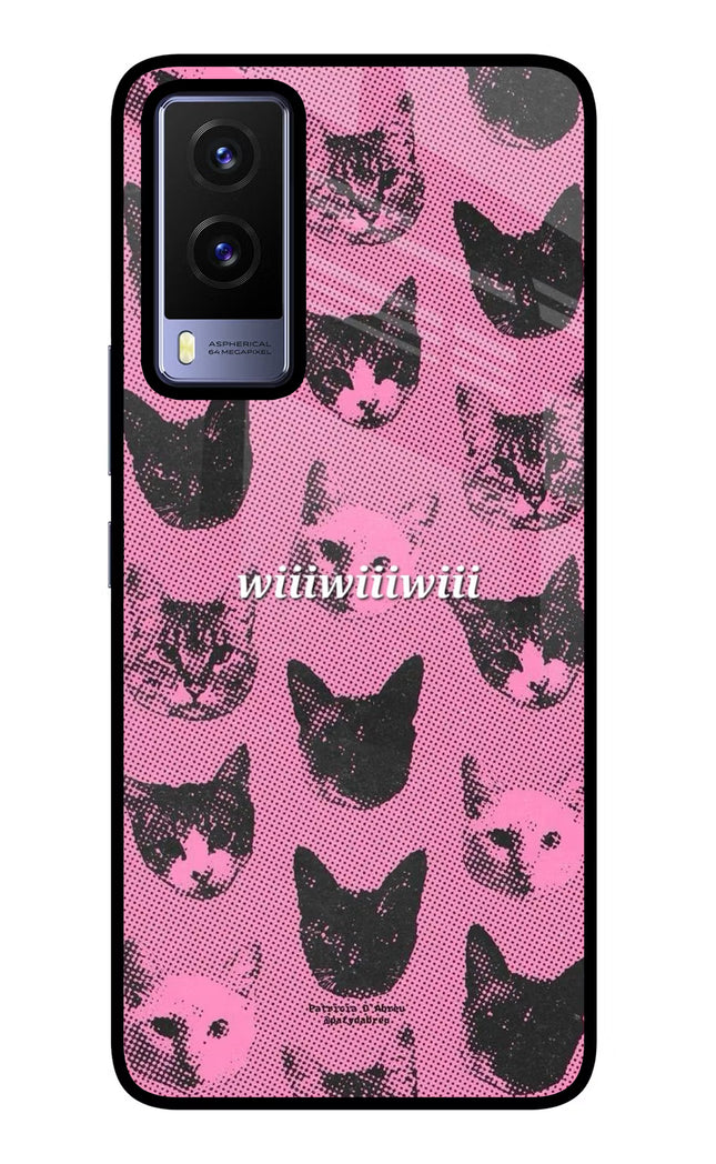 Pink Cats Vivo V21E 5G Glass Case