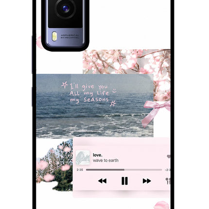 Wave to earth Vivo V21E 5G Glass Case Back Cover by Casekaro