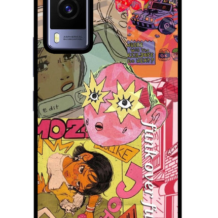 Funkover Vivo V21E 5G Glass Case Back Cover by Casekaro