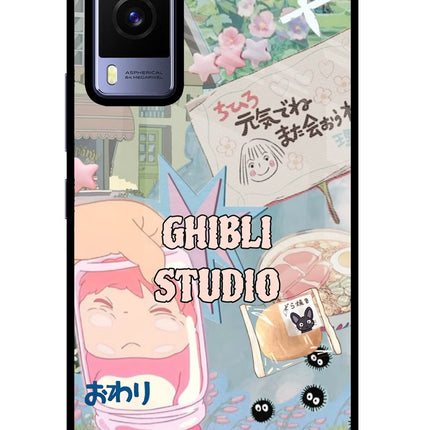 Studio Ghibli Vivo V21E 5G Glass Case Back Cover by Casekaro