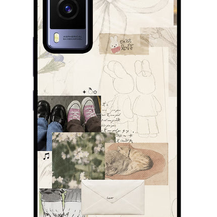 Soft Aesthetic Vivo V21E 5G Glass Case Back Cover by Casekaro