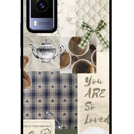 Cookie Vivo V21E 5G Glass Case Back Cover by Casekaro