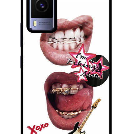 Rockstar Vivo V21E 5G Glass Case Back Cover by Casekaro