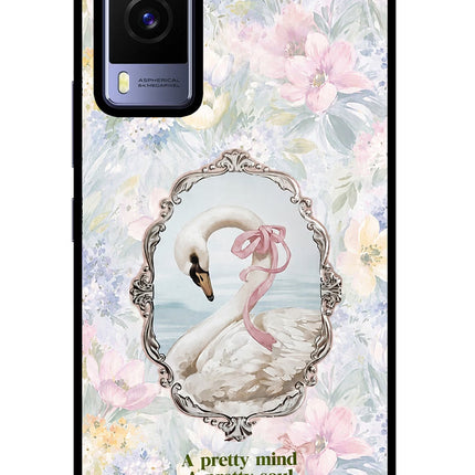 Pretty Mind Pretty Soul Vivo V21E 5G Glass Case Back Cover by Casekaro