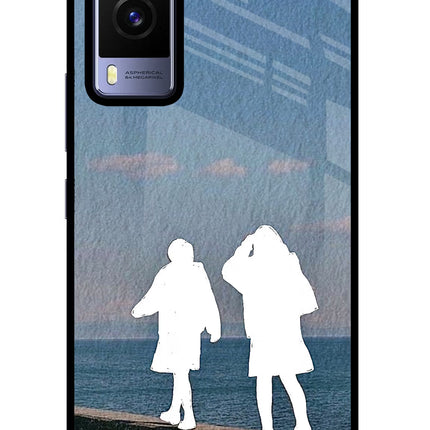 Coastal Dream Vivo V21E 5G Glass Case Back Cover by Casekaro