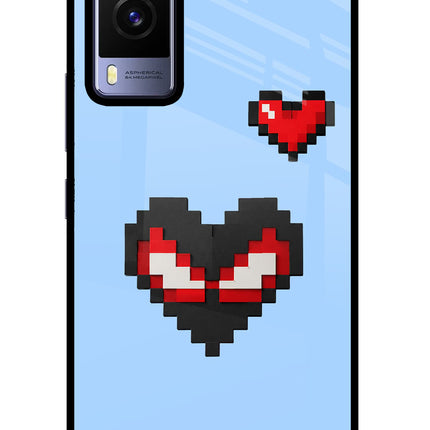 Peter Heart Vivo V21E 5G Glass Case Back Cover by Casekaro