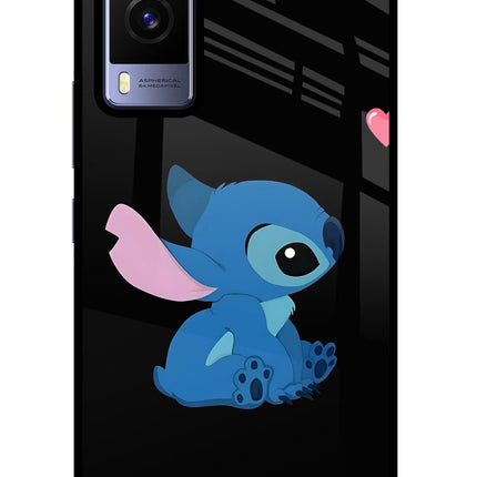 Stitch Crush Vivo V21E 5G Glass Case Back Cover by Casekaro