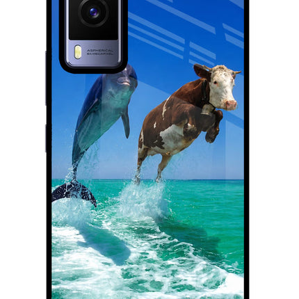 Dolphin vs Cow Vivo V21E 5G Glass Case