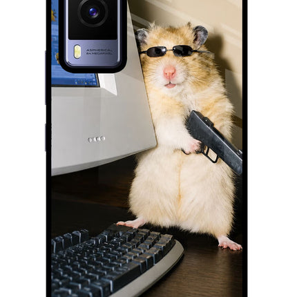 Hacker Hamster Vivo V21E 5G Glass Case Back Cover by Casekaro