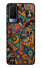Folk Print Vivo V21E 5G Glass Case