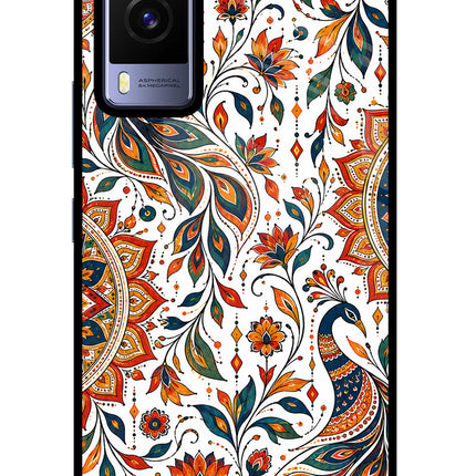 White Mayura Vivo V21E 5G Glass Case
