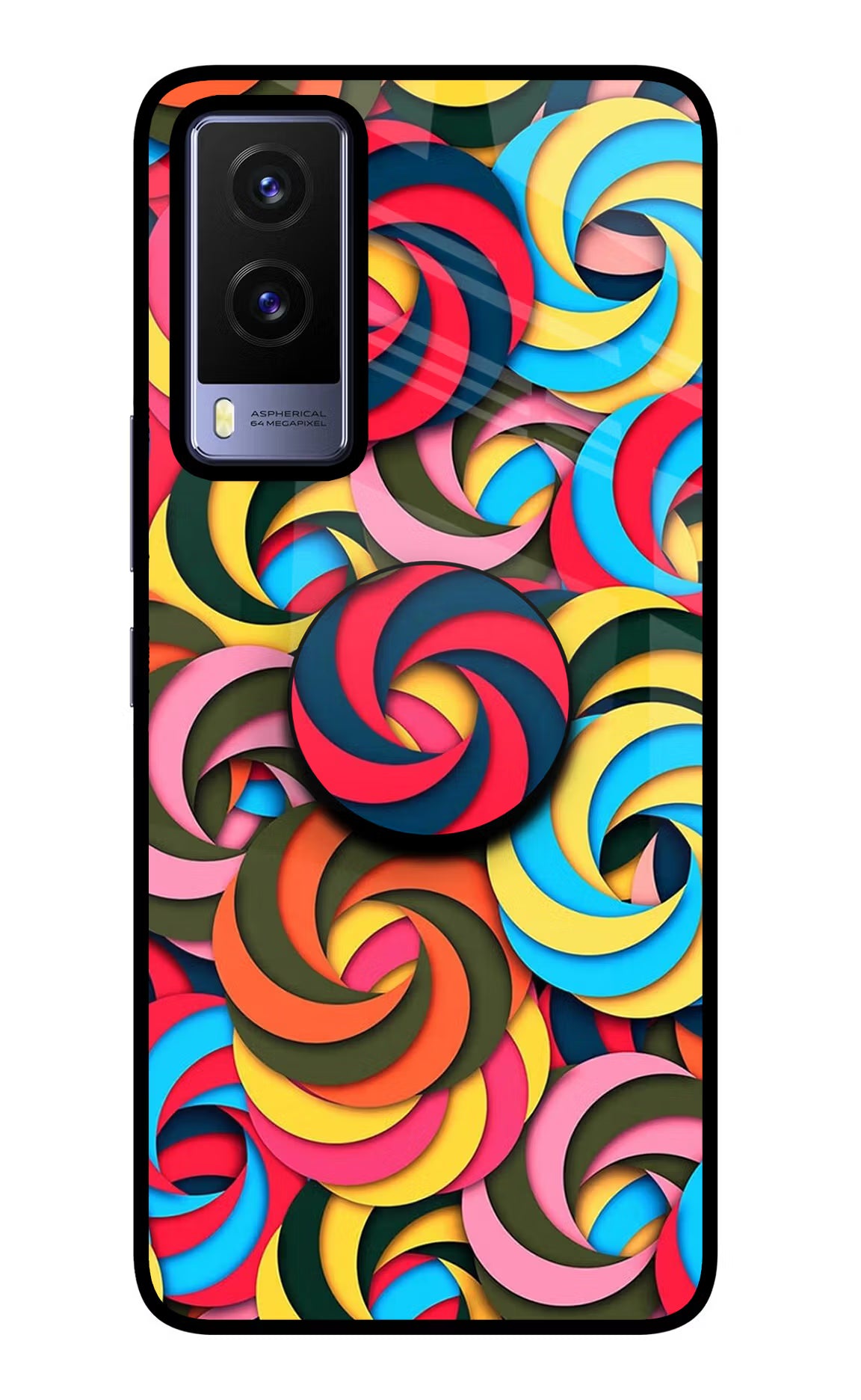 Spiral Pattern Vivo V21E 5G Pop Case by Casekaro