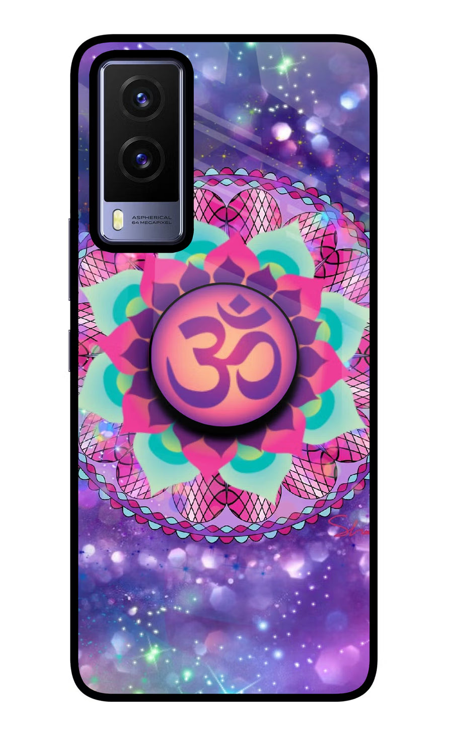 Om Purple Vivo V21E 5G Pop Case, Glass case