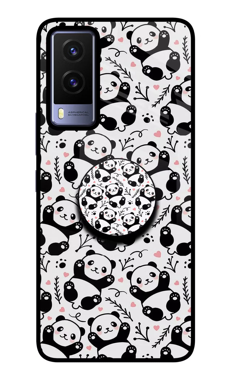 Cute Panda Vivo V21E 5G Pop Case, Glass case
