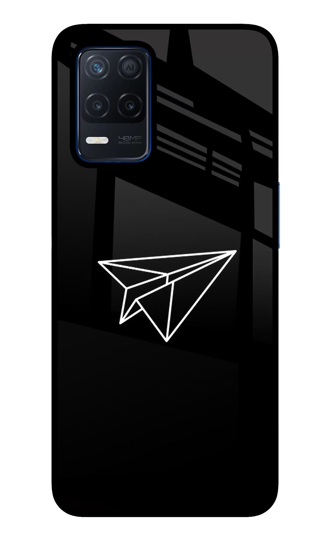 Paper Plane White Realme Narzo 30 5G Glass Case Back Cover by Casekaro
