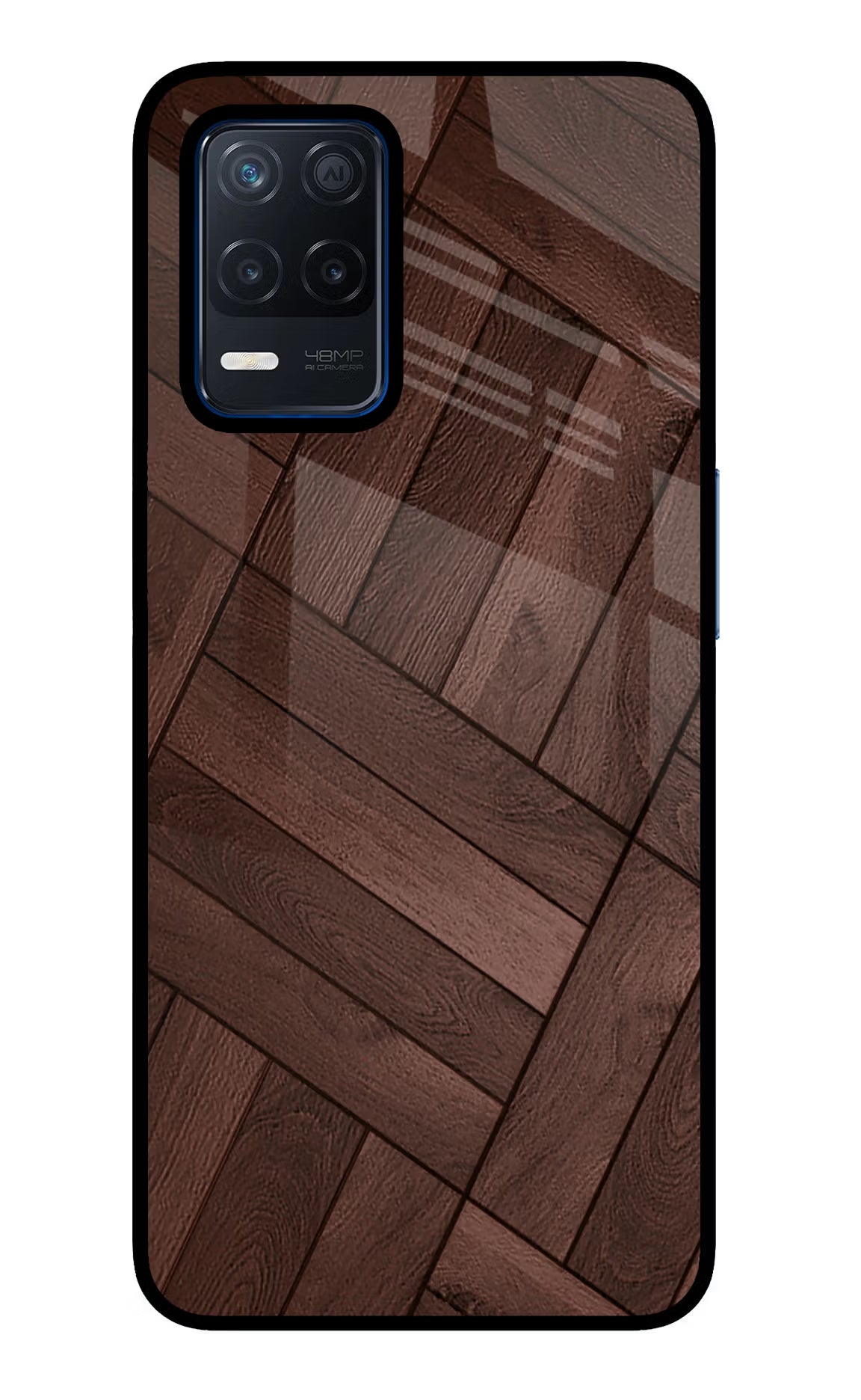 Wooden Texture Design Realme Narzo 30 5G Glass Case Back Cover by Casekaro