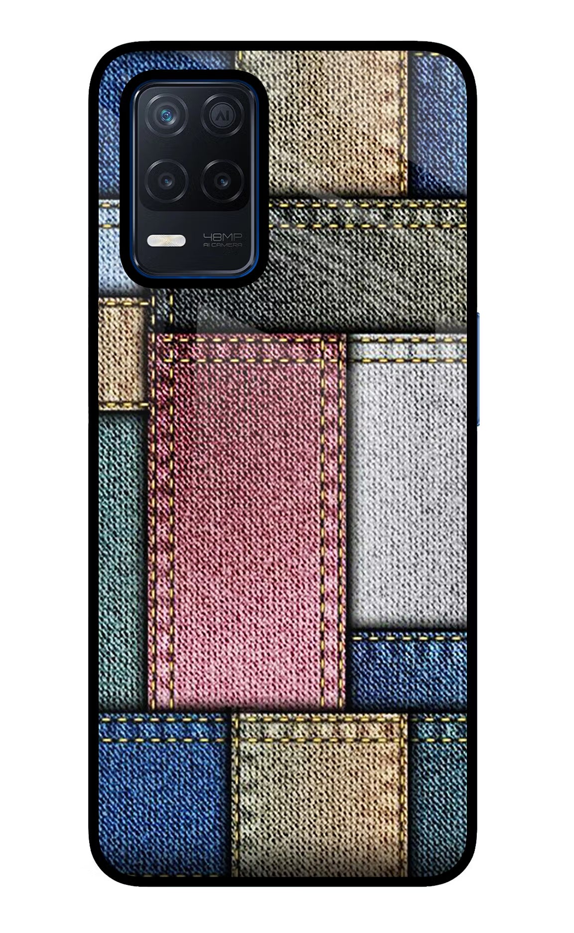 Multicolor Jeans Realme Narzo 30 5G Glass Case Back Cover by Casekaro