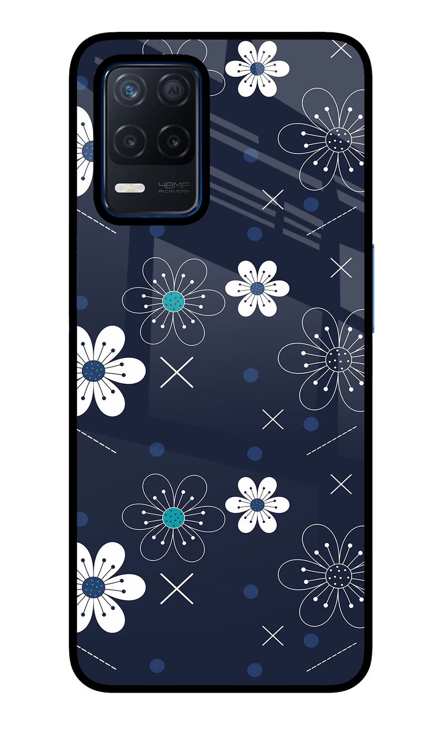 Flowers Realme Narzo 30 5G Back Cover, Glass case