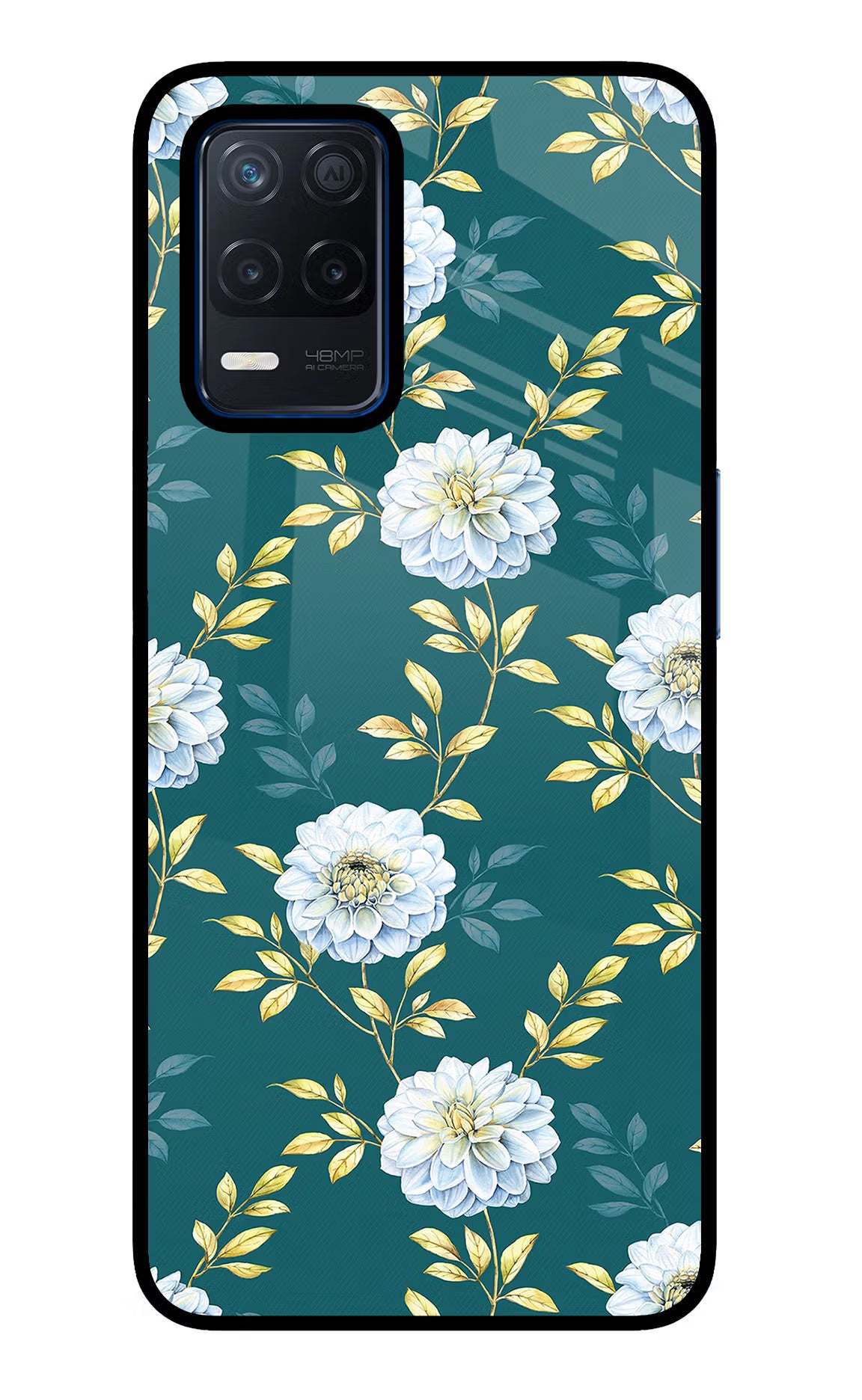 Flowers Realme Narzo 30 5G Glass Case Back Cover by Casekaro
