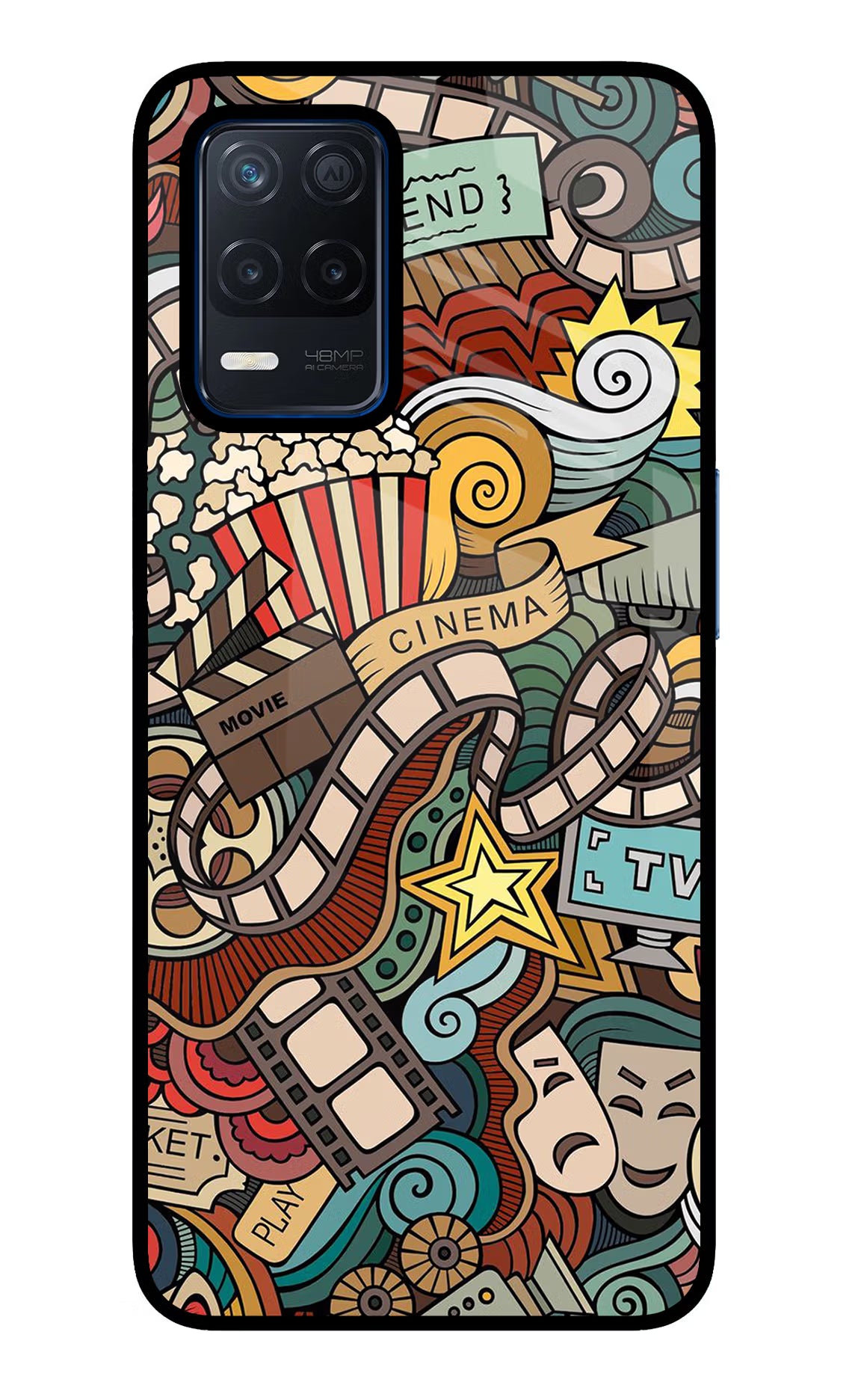Cinema Abstract Realme Narzo 30 5G Glass Case Back Cover by Casekaro