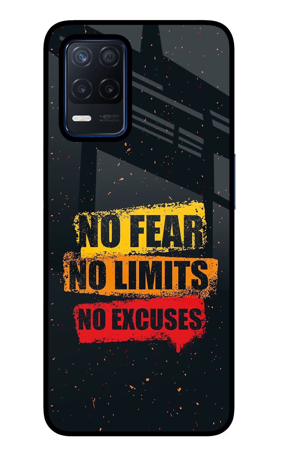 No Fear No Limits No Excuse Realme Narzo 30 5G Glass Case Back Cover by Casekaro