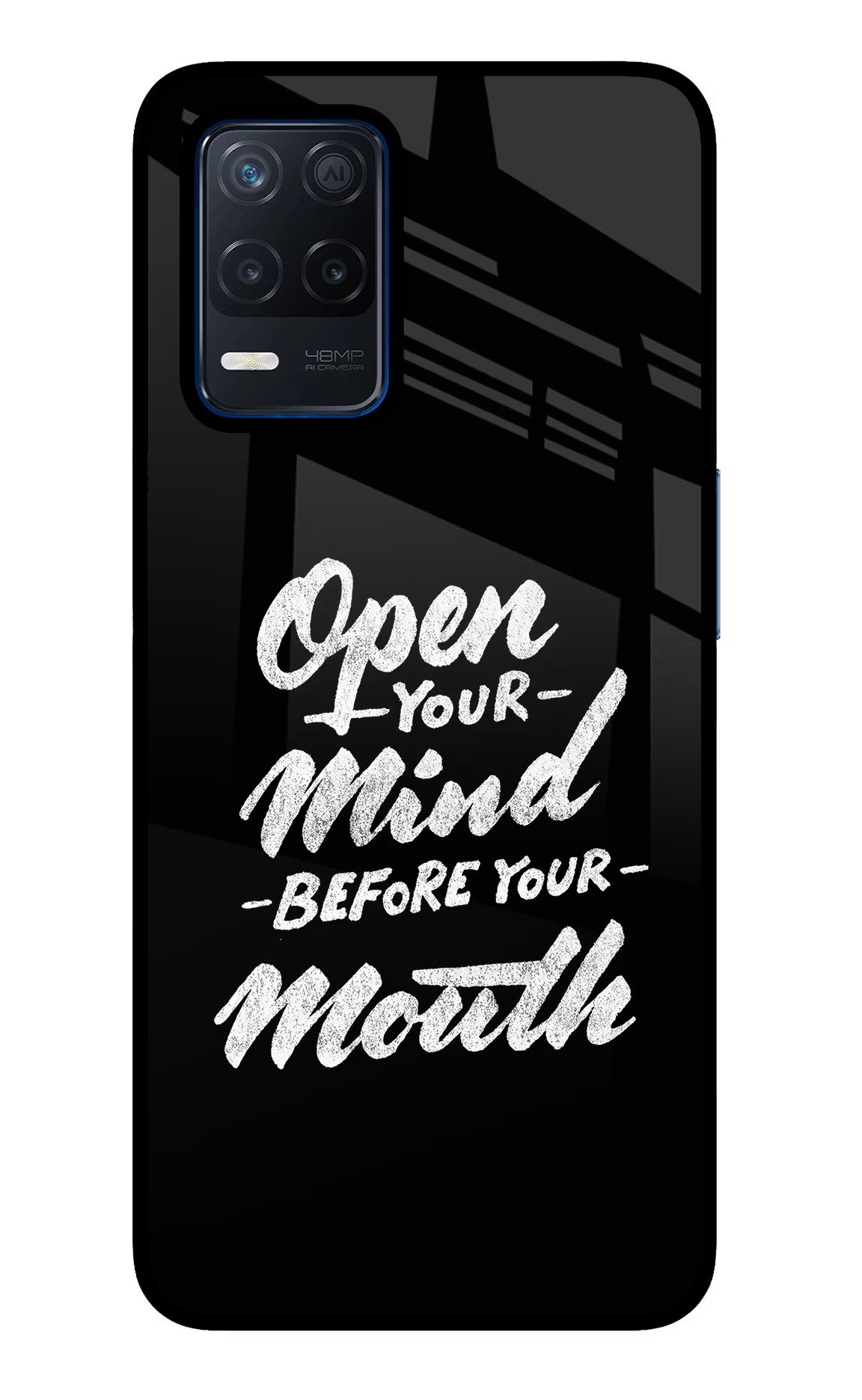 Open Your Mind Before Your Mouth Realme Narzo 30 5G Glass Case Back Cover by Casekaro