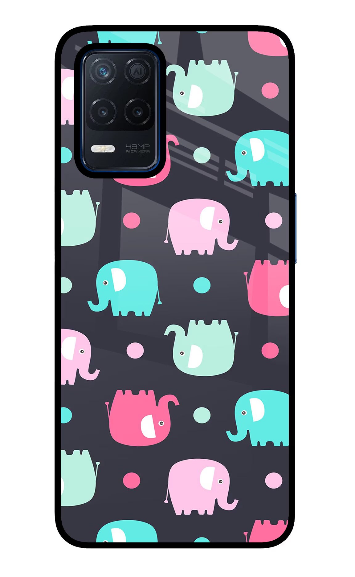 Elephants Realme Narzo 30 5G Glass Case Back Cover by Casekaro