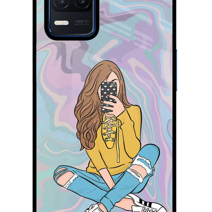 Selfie Girl Realme Narzo 30 5G Glass Case