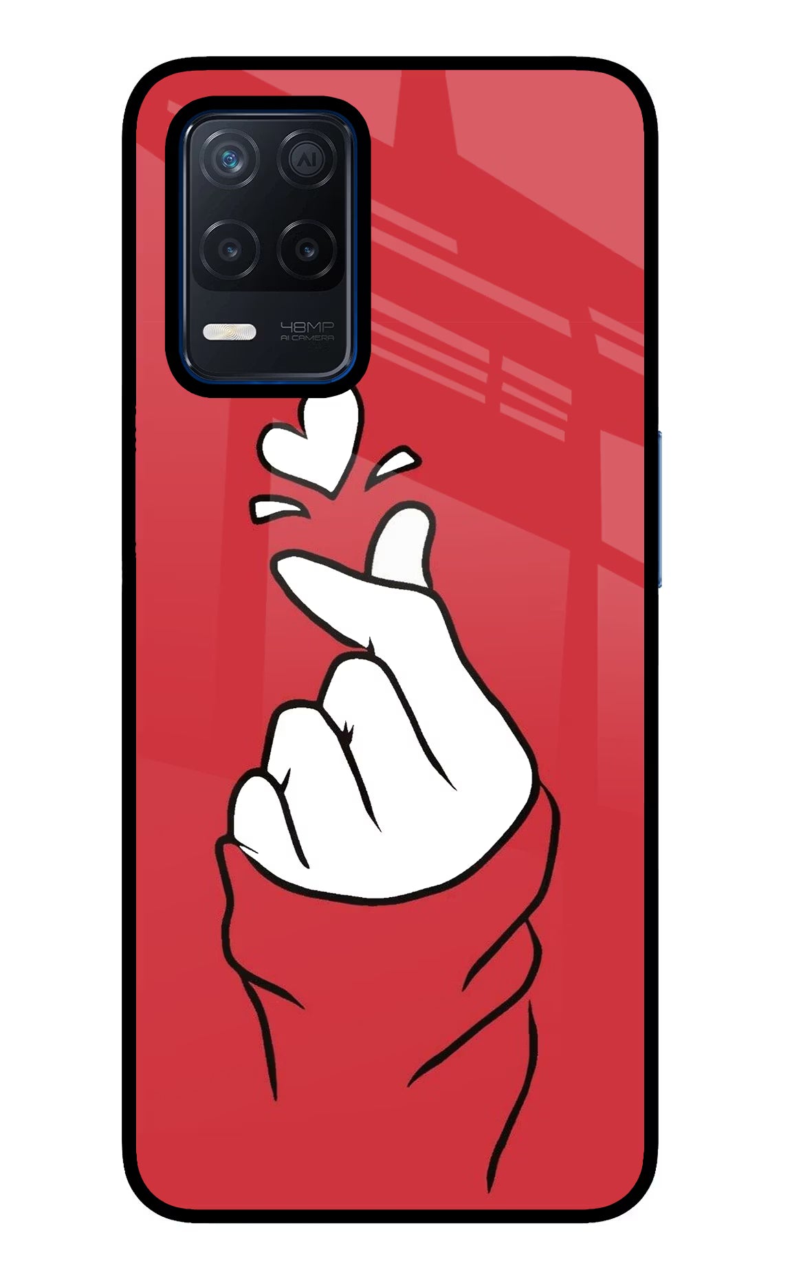 Korean Love Sign Realme Narzo 30 5G Glass Case Back Cover by Casekaro