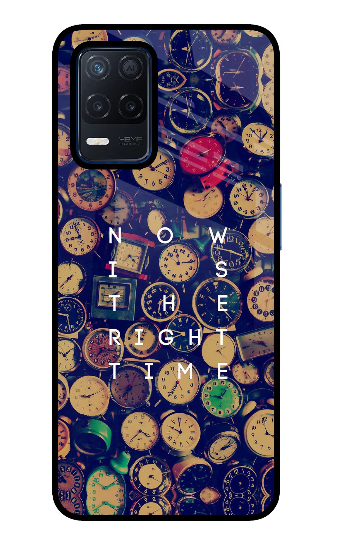 Now is the Right Time Quote Realme Narzo 30 5G Glass Case