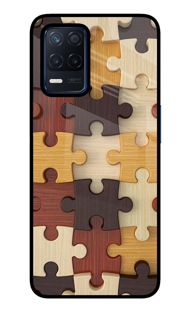 Wooden Puzzle Realme Narzo 30 5G Glass Case