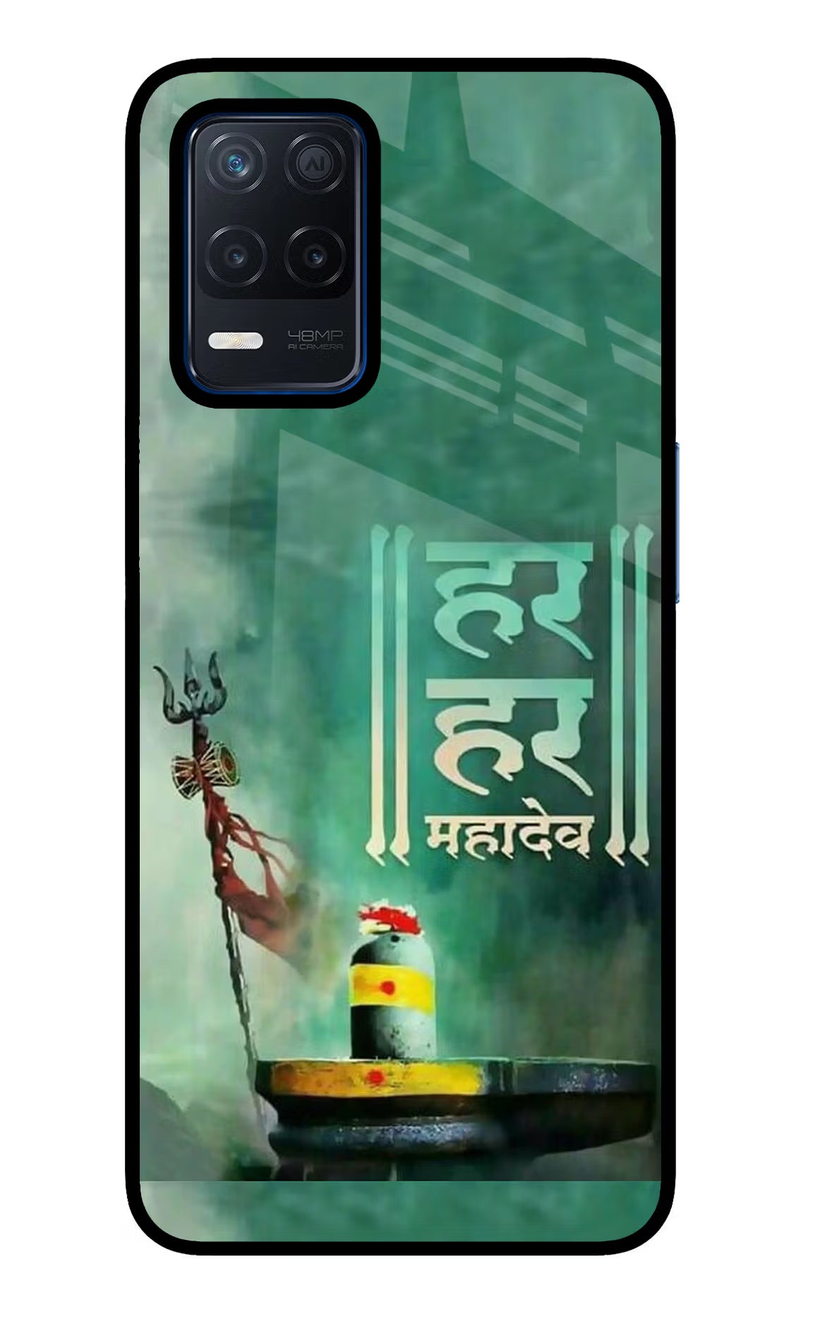 Har Har Mahadev Shivling Realme Narzo 30 5G Glass Case Back Cover by Casekaro