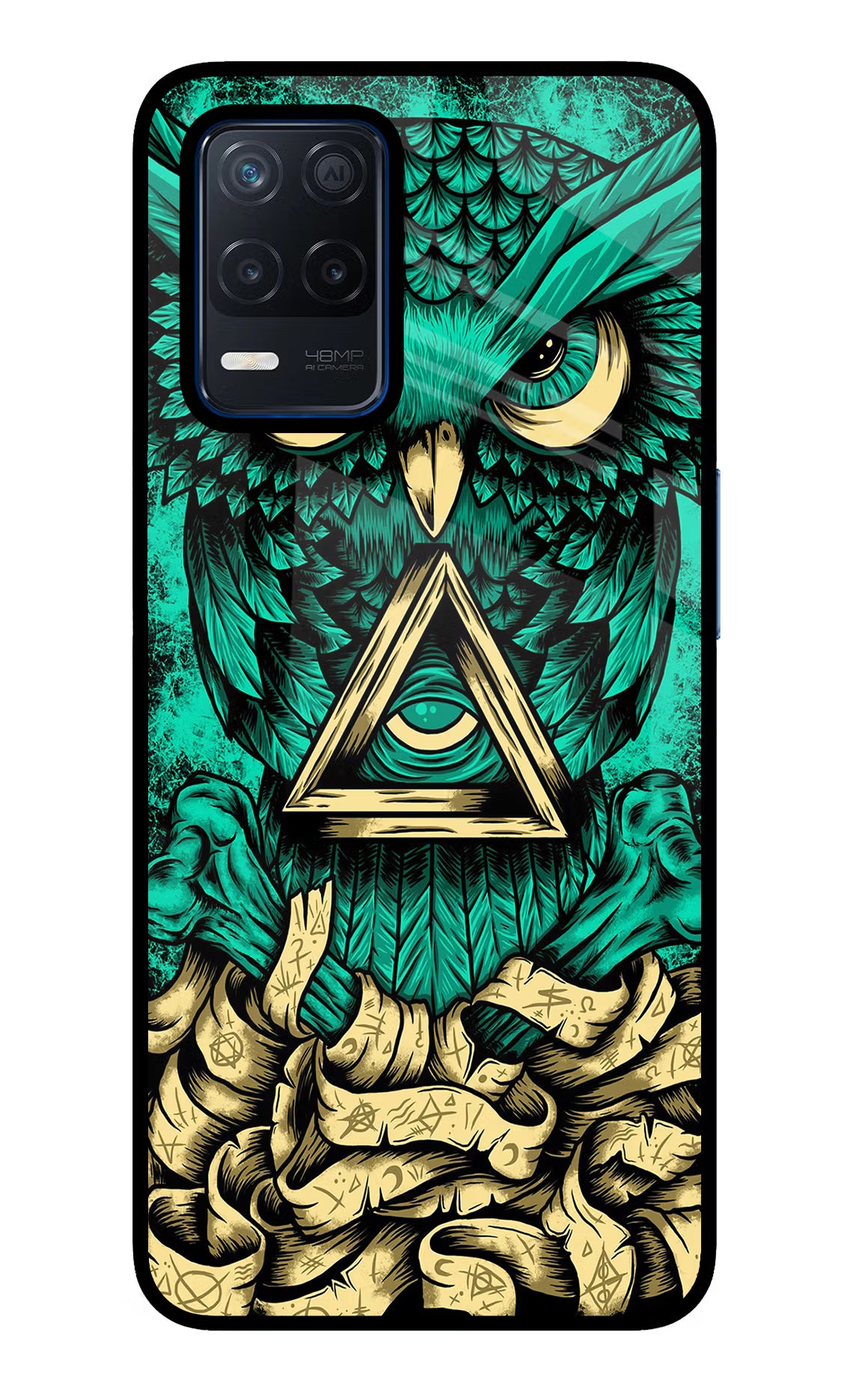 Green Owl Realme Narzo 30 5G Glass Case Back Cover by Casekaro