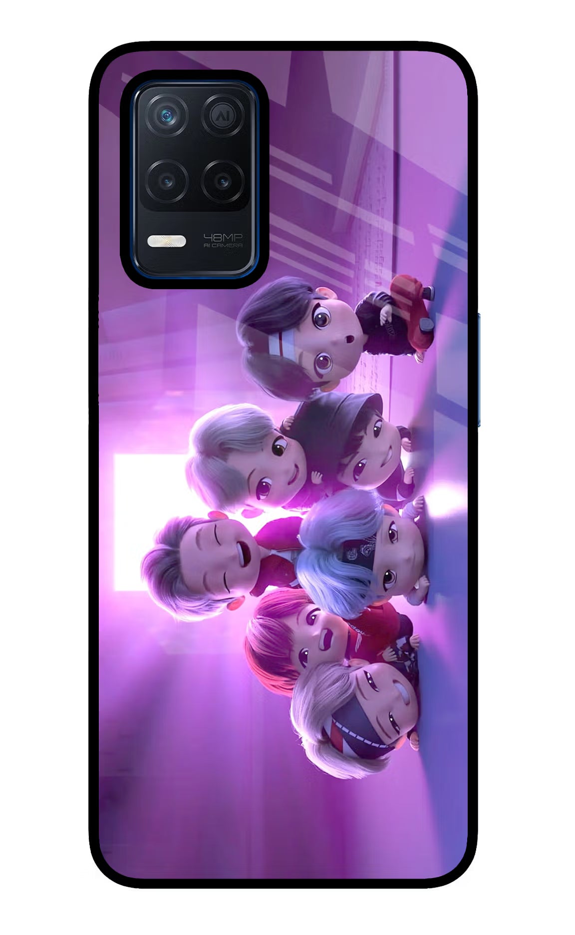 BTS Chibi Realme Narzo 30 5G Glass Case Back Cover by Casekaro
