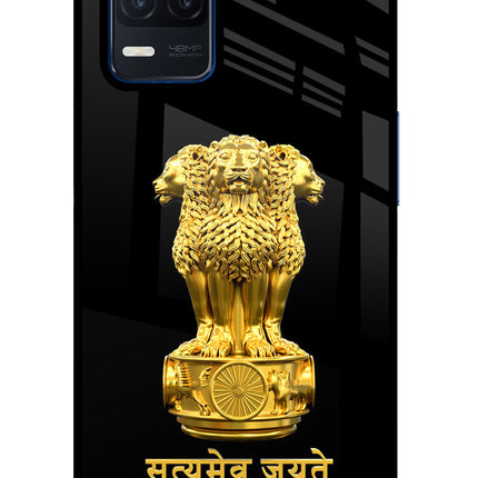 Satyamev Jayate Golden Realme Narzo 30 5G Glass Case