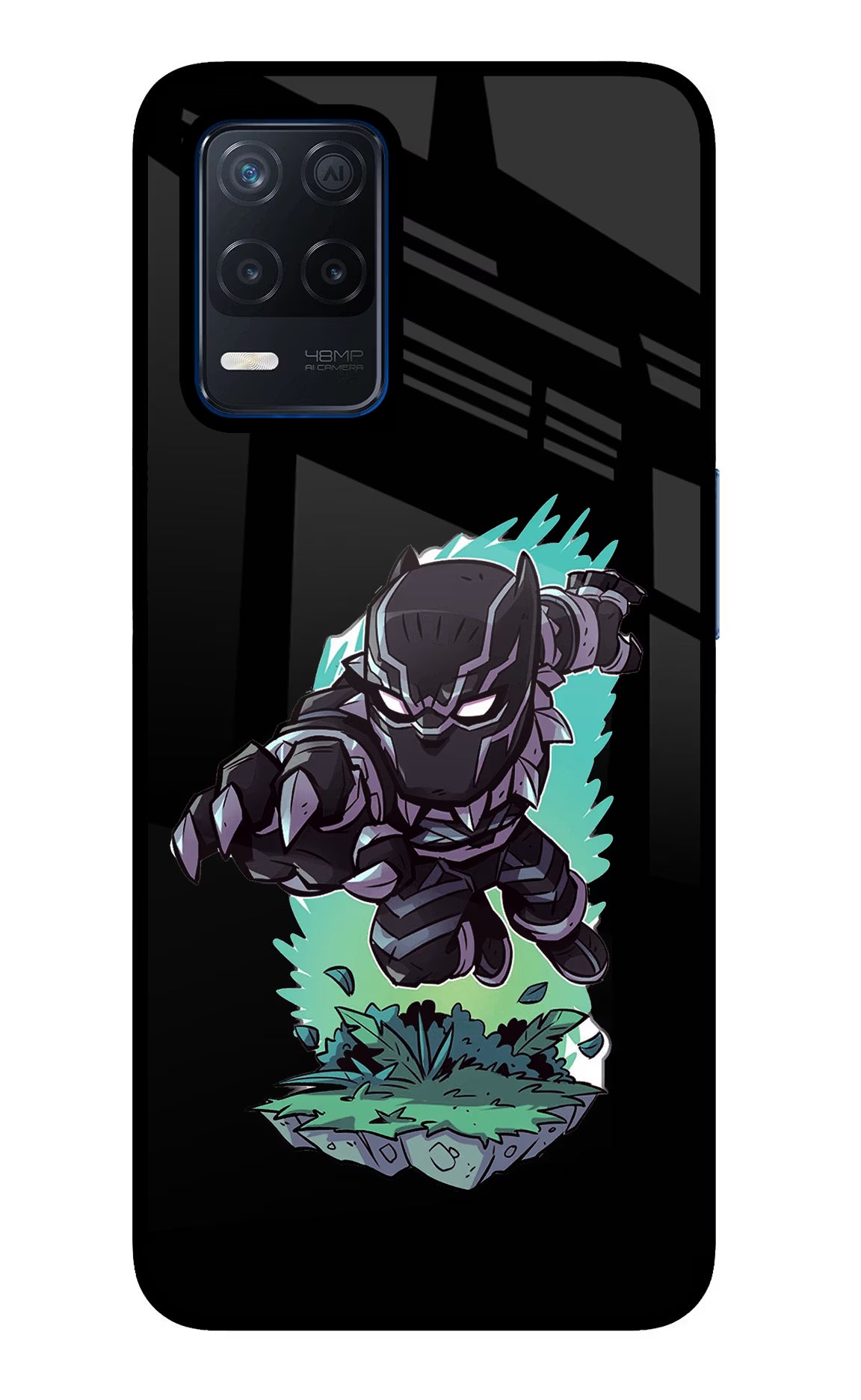 Black Panther Realme Narzo 30 5G Glass Case Back Cover by Casekaro