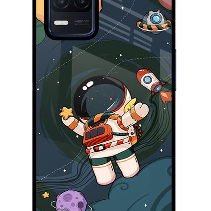 Cartoon Astronaut Realme Narzo 30 5G Glass Case