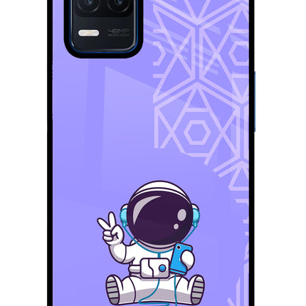 Cute Astronaut Chilling Realme Narzo 30 5G Glass Case
