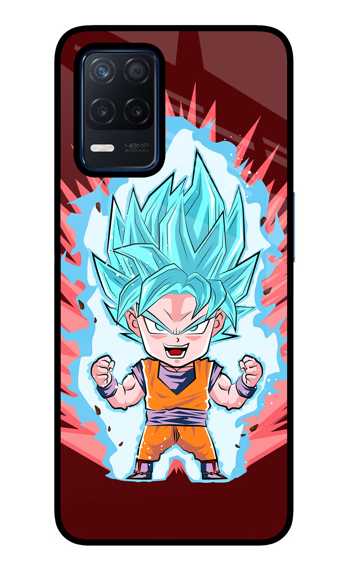 Goku Little Realme Narzo 30 5G Glass Case Back Cover by Casekaro
