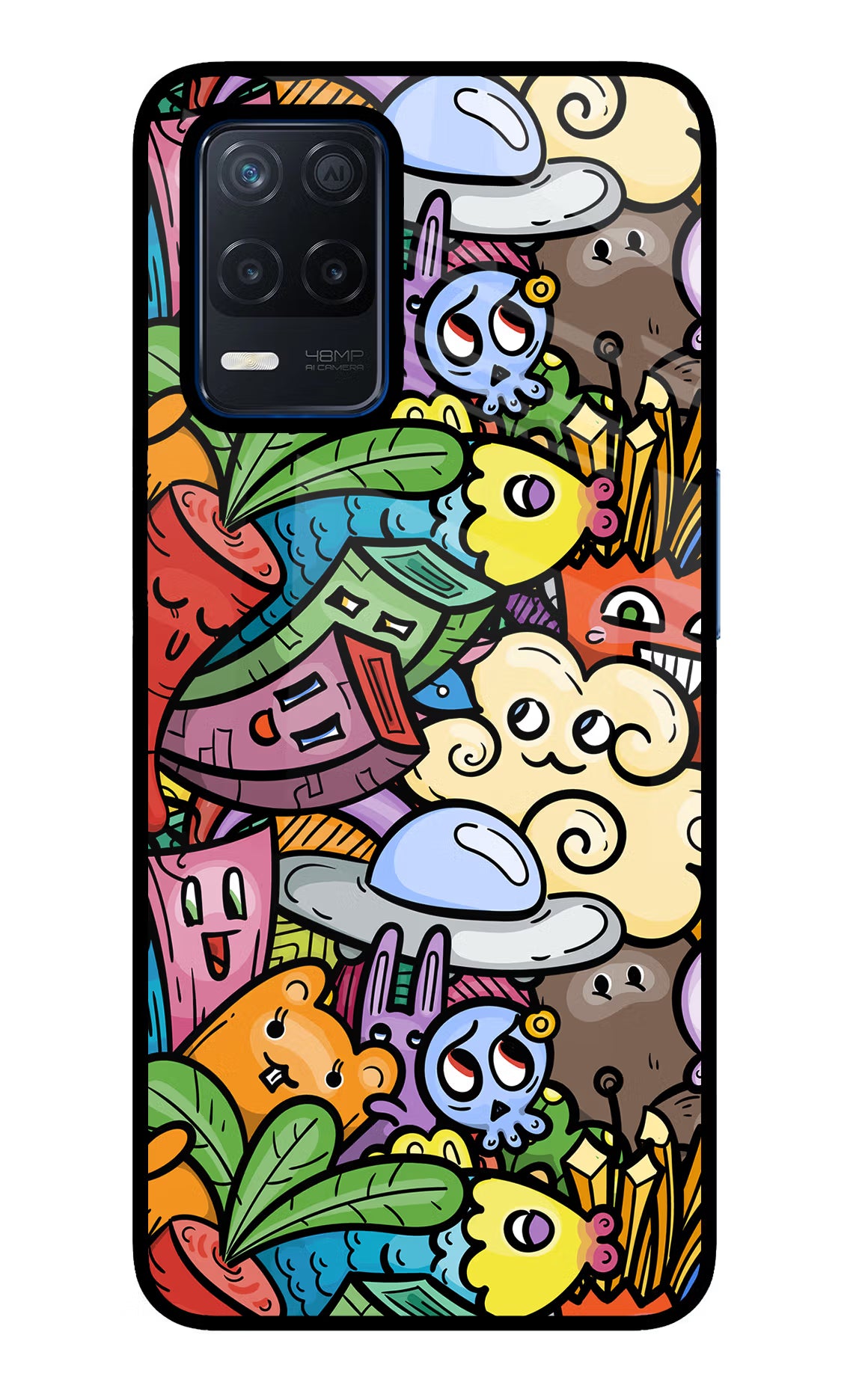 Veggie Doodle Realme Narzo 30 5G Glass Case Back Cover by Casekaro