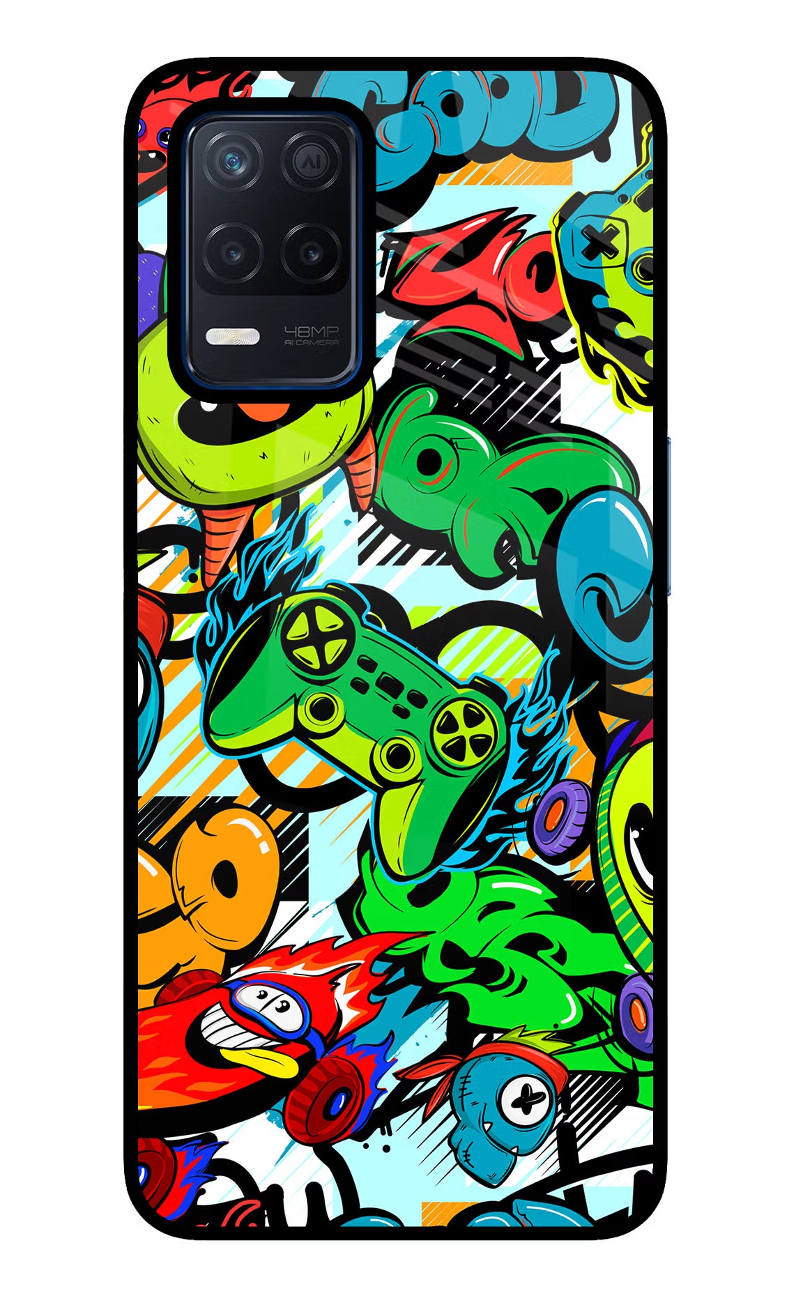 Game Doodle Realme Narzo 30 5G Glass Case Back Cover by Casekaro