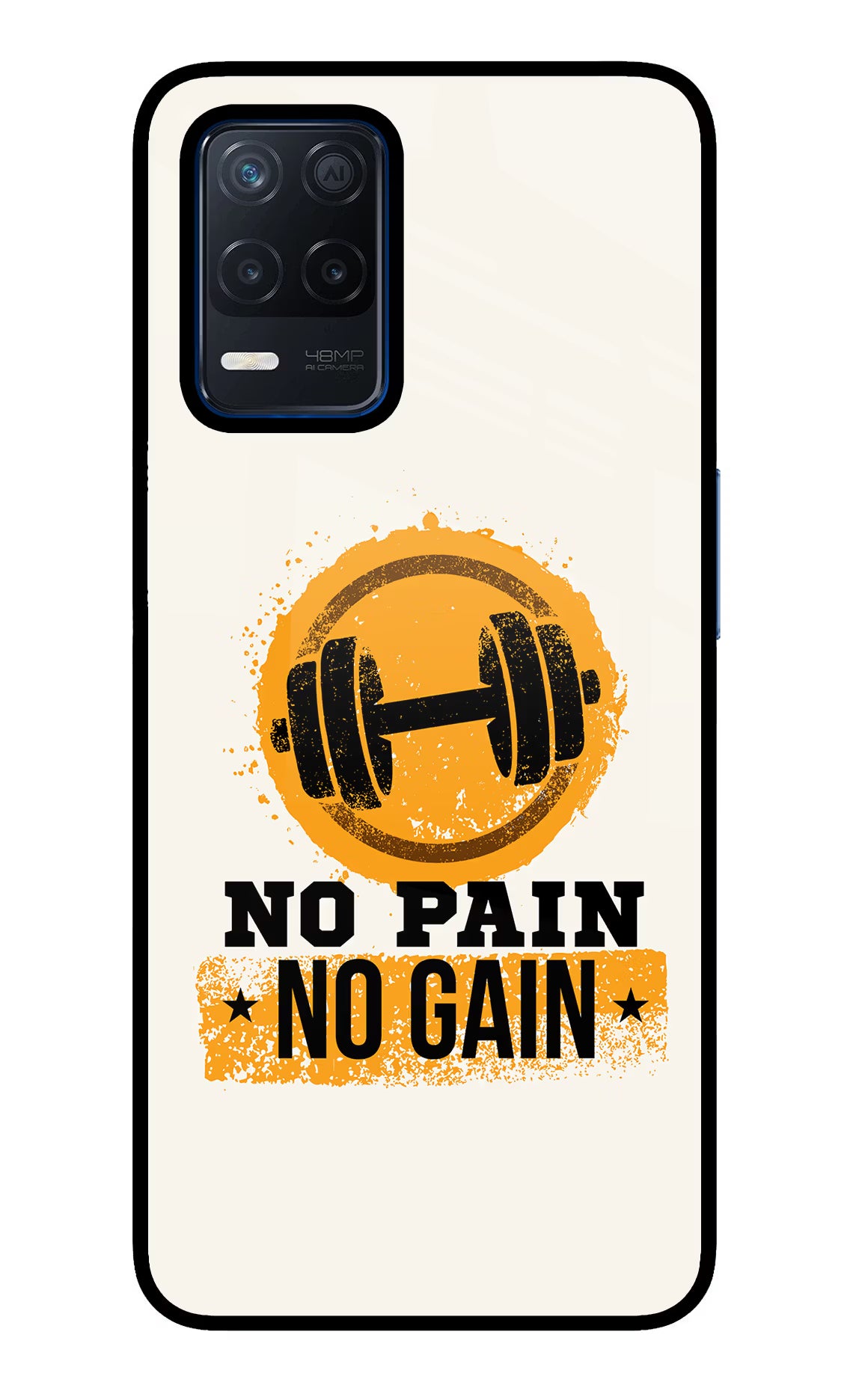No Pain No Gain Realme Narzo 30 5G Glass Case Back Cover by Casekaro