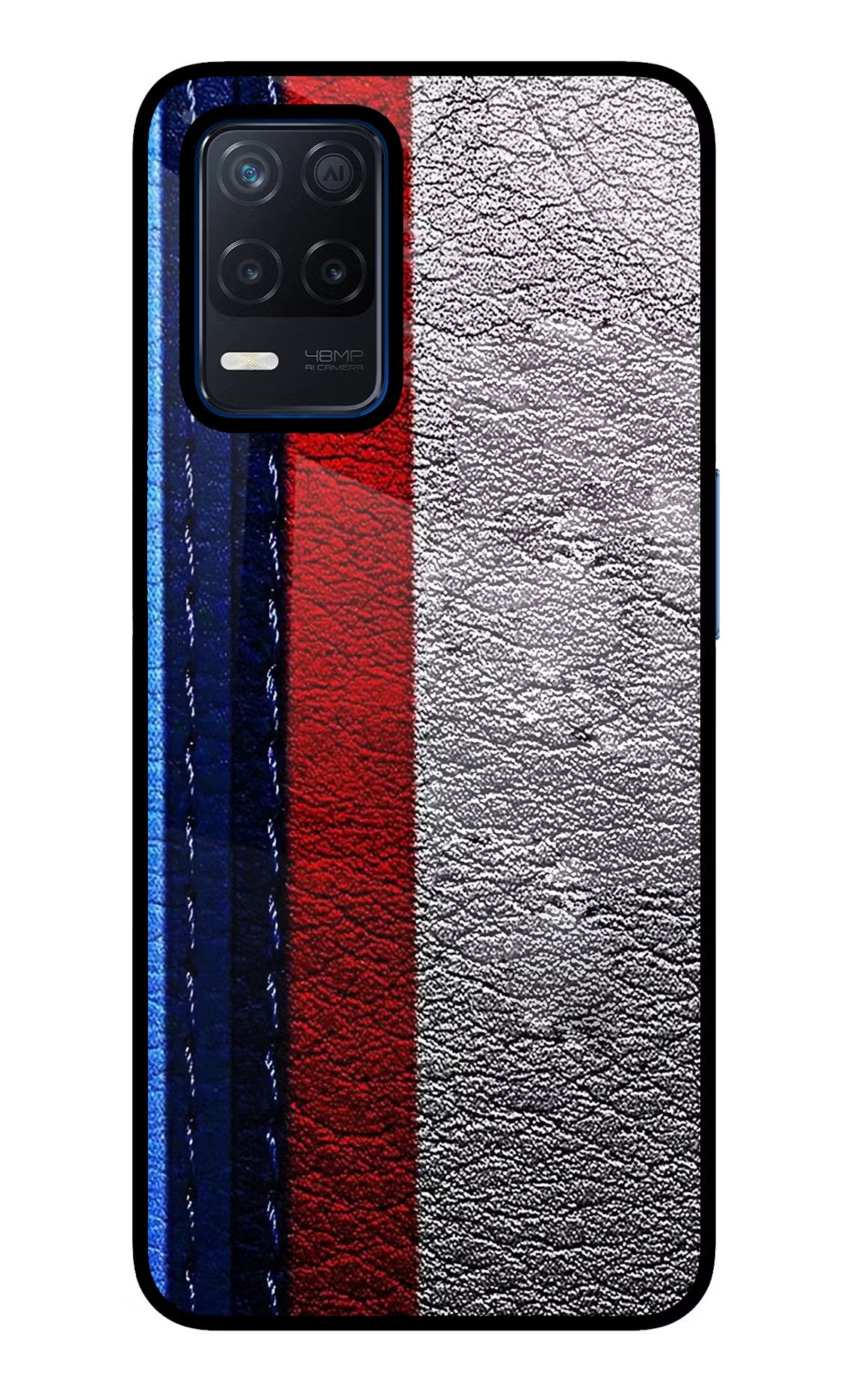 BMW Stripes Realme Narzo 30 5G Glass Case Back Cover by Casekaro