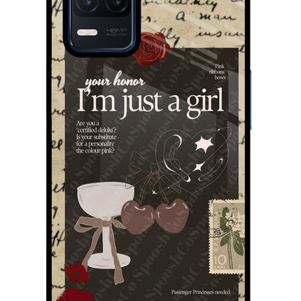 I am just a girl Realme Narzo 30 5G Glass Case