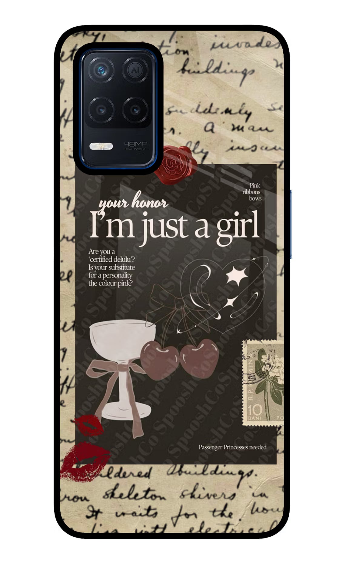 I am just a girl Realme Narzo 30 5G Glass Case