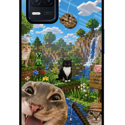 Minecraft Cat Chaos Realme Narzo 30 5G Glass Case
