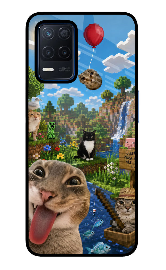 Minecraft Cat Chaos Realme Narzo 30 5G Glass Case