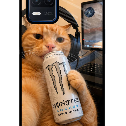 Gamer Cat Energy Realme Narzo 30 5G Glass Case