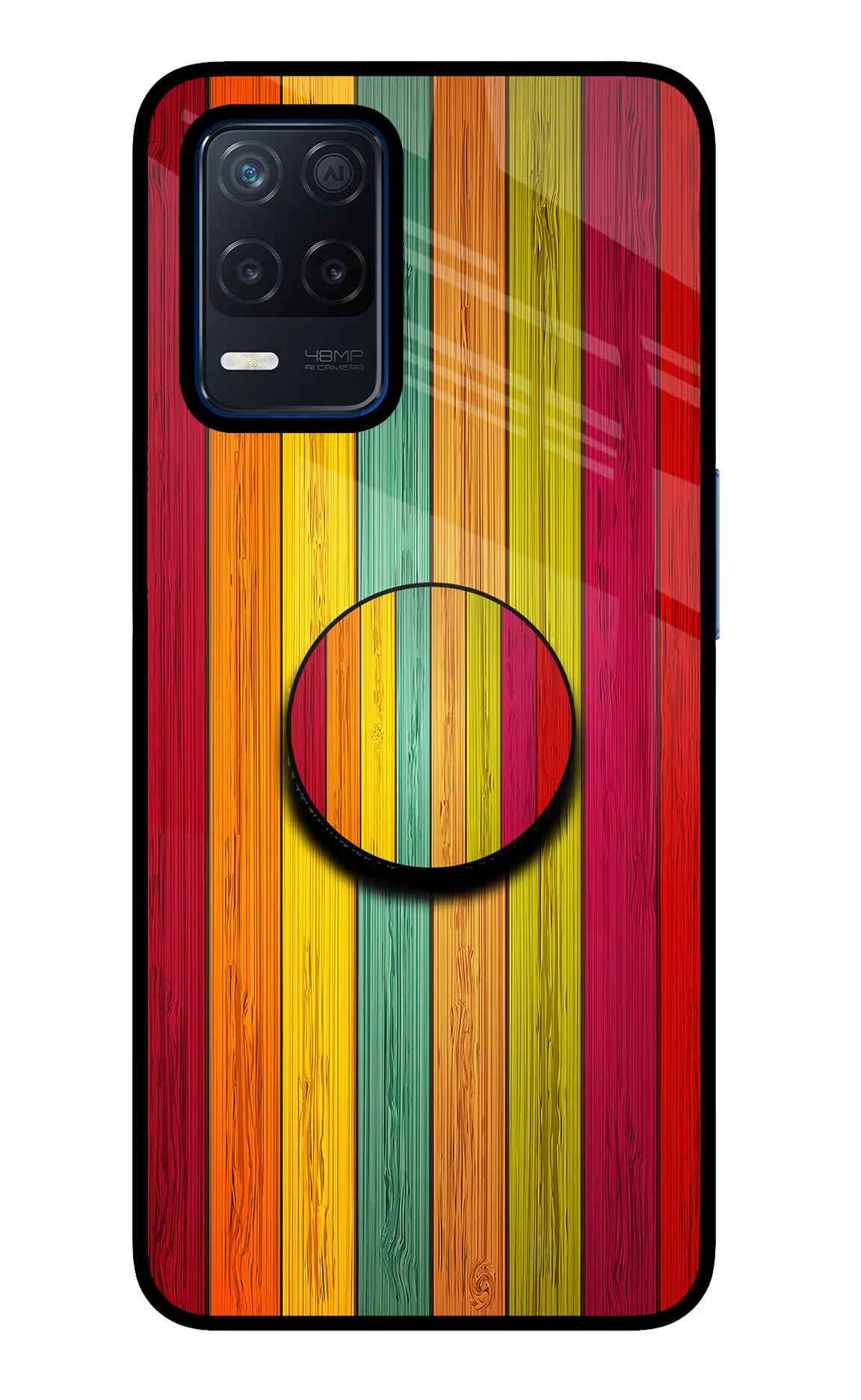 Multicolor Wooden Realme Narzo 30 5G Pop Case by Casekaro