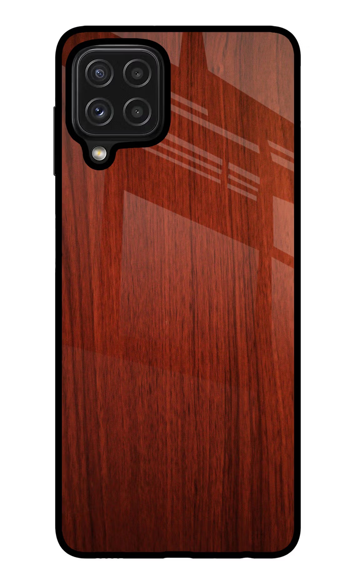 Wooden Plain Pattern Samsung M32 Glass Case Back Cover by Casekaro